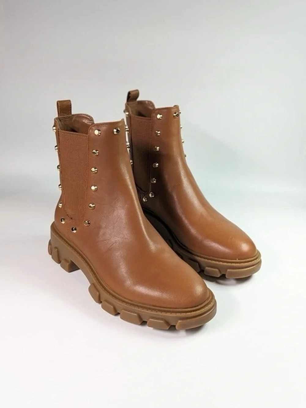 MICHAEL Michael Kors Ridley Studded Lug-Sole Chelsea Booties Size 8.5